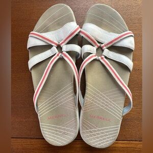 Women's Merrell Camellia White Leather Cayenne Slip-on Sandals Size 9